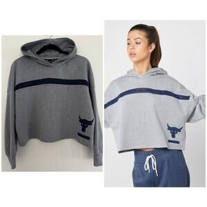 Under Armour Project Rock Taped Fleece Hoodie in Gray